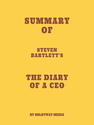 cover image of Summary of Steven Bartlett's the Diary of a CEO